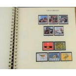 Four Stanley Gibbon albums of 1971-2003 mint stamps to include prestige and greeting booklet