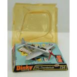 A Dinky Toys diecast model of a P47 Thunderbolt with battery operated motor, no. 734, unused decal