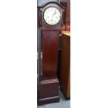 A 1940s mahogany cased grandmother clock, 146cm high.