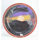 A Goebel Gustav Klimt "Frau mit Hut" limited edition plate, 560 of 1000, 31cm diameter.