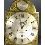A late 18th century longcase clock twin movement by James Field of Dunstable, the brass dial
