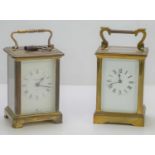 Two brass cased carriage clock to include a Bayard 8 day example.