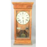 A National Time Recorder Co Ltd oak cased wall-mounted industrial time recorder/clocking-in clock,