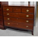 A 19th century mahogany chest of drawers, with three short over three long graduated drawers, with