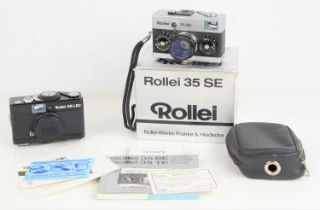 A Rollei 35 SE Compact Camera, chrome, made in Singapore, serial number 503400298, with original
