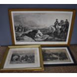 Three 19th century prints to include: Napoleon the Great Rebuking his Officers at Bassano, First