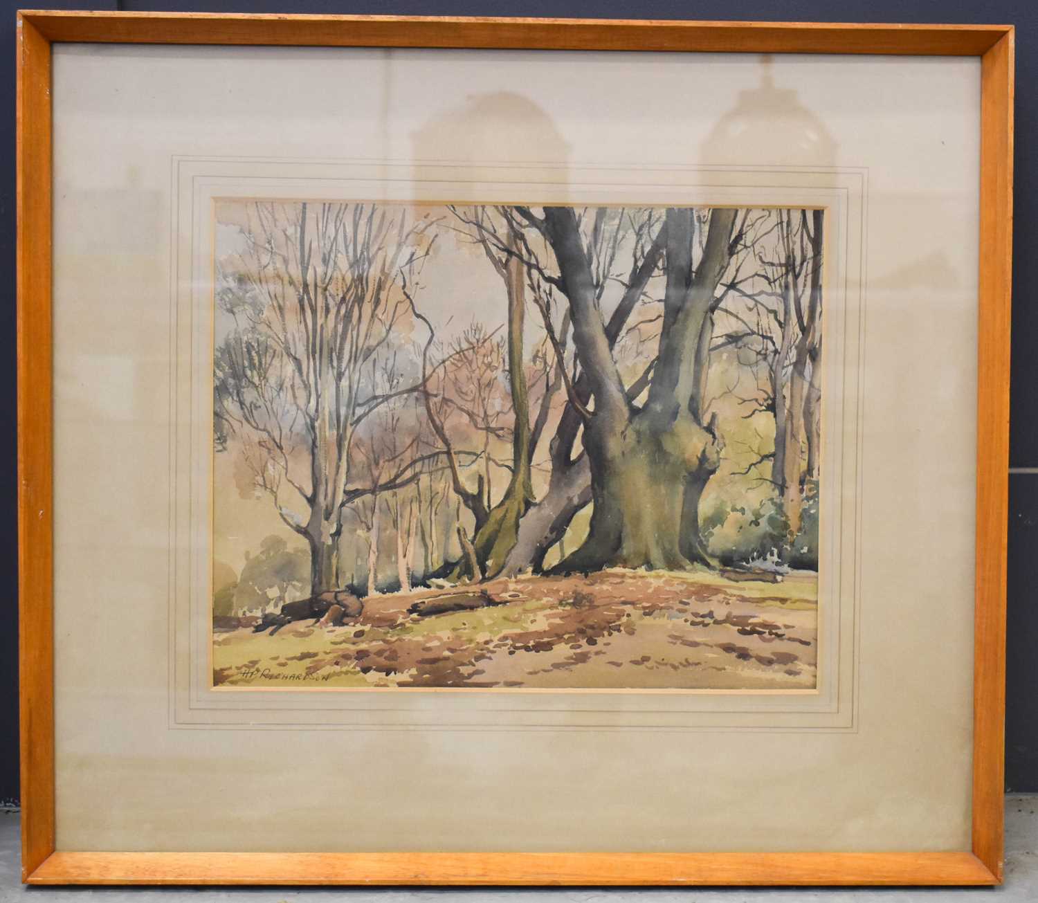 A watercolour on paper, woodland landscape.