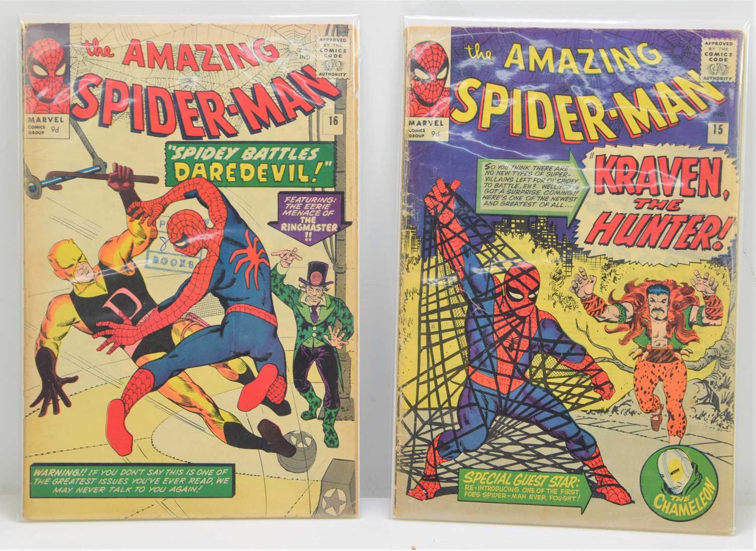 Marvel Comics: The Amazing Spiderman issues #15 and #16, first appearance of Kraven the Hunter and