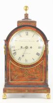 A Regency mahogany cased bracket clock with twin fusse movement, the dial signed Webster & Hunter,