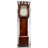 A 19th century Scottish mahogany longcase clock by James McCallum of Falkirk having a painted