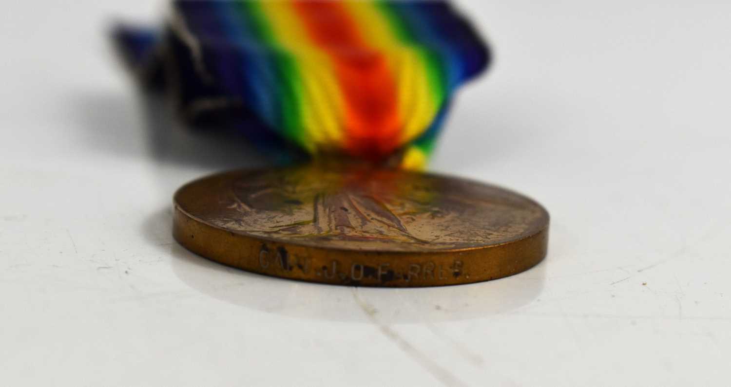 A WWI medal group awarded to Captain J.O Farrer, Kings Shropshire Light Infantry, the miniature - Bild 3 aus 6