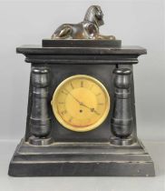 A Victorian Barraud and Lunds Belge Noir Marble mantle clock, with single chain fusee movement,
