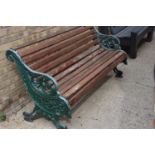 A cast iron Coalbrookdale style garden bench.