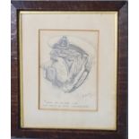 A WWI period pencil sketch depicting British Bulldog, by Percy Felix Leeder. [Percy Felix Leeder,