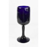 A Bristol blue goblet, circa 1815, 22cms tall