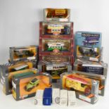 A collection of Corgi Classics 1:43 scale models, and three Corgi Tramlines examples, all with