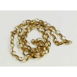 An open link 9ct gold chain, 61cms long, 7.55g.