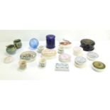 A group of Victorian and later medicine pot lids and ointment pots to include Holloways's ointments,