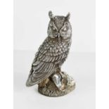 A silver model of a long eared owl, Birmingham 1991, 750g, 14cm high.