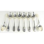 Eight Victorian silver table spoons, hallmarked for London 1843, 18.5toz