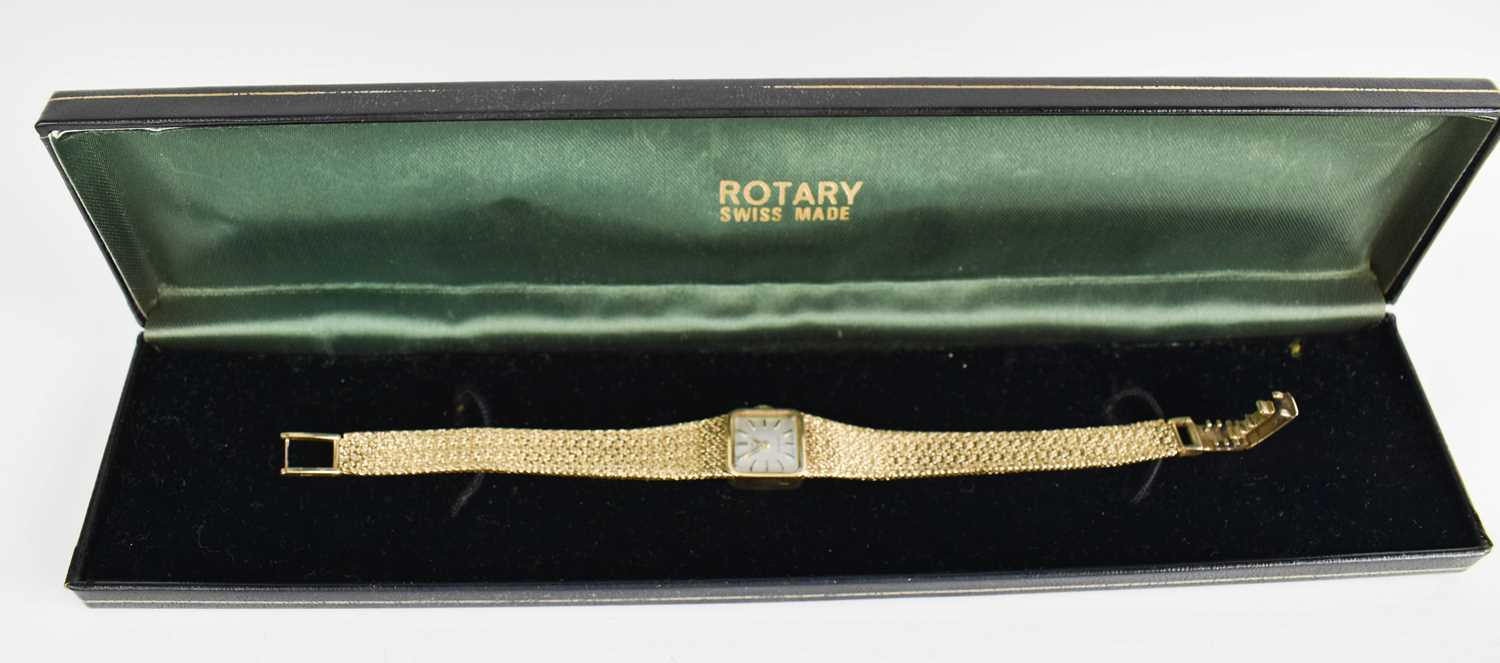 A 9ct gold cased Rotary vintage ladies wristwatch with 9ct gold strap, 29.8g. - Bild 5 aus 5
