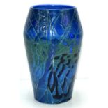 A Dennis China Works pottery vase, a trial piece designed by Sally Tuffin, blue ground with