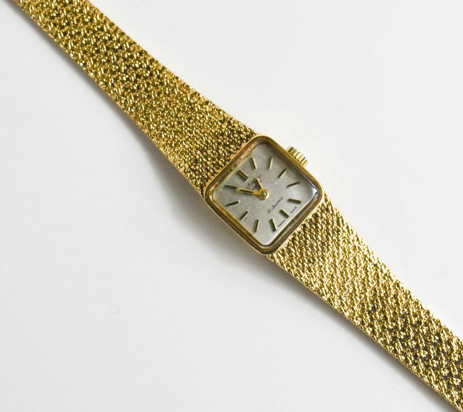 A 9ct gold cased Rotary vintage ladies wristwatch with 9ct gold strap, 29.8g. - Bild 2 aus 5