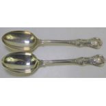 A pair of silver tablespoons in the Kings Pattern, hallmarked Carrington & Co, London 1921, 6.4toz.