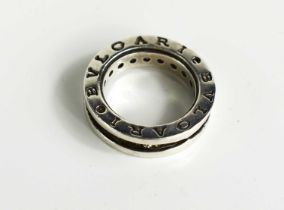 A silver and white topaz Bulgari eternity ring, size K, 8.4g.