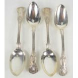 Four silver tablespoons in the Kings Pattern, hallmarked George Jackson and David Fullerton, London,