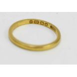 A 22ct gold wedding band, size J, 1.9g