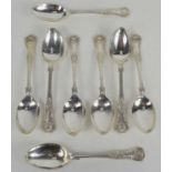 Eight silver desert spoons in the Kings Pattern, hallmarked Historical Heirlooms Ltd, Sheffield