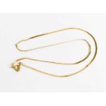 A 9ct gold necklace, with hoop clasp, 2.4g.