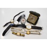 A collection of vintage watches, including, a Montine Automatic Incabloc wristwatch, the signed