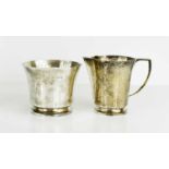 A silver milk jug and sugar bowl, Birmingham 1940, 6.38toz