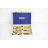 A set of six silver teaspoons in the original box, hallmarked for Francis Howard, 2.9toz.