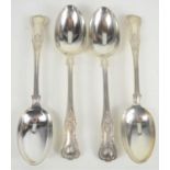 Five Scottish silver tablespoons in the Kings Pattern, hallmarked Andrew Wilkie, Edinburgh, 1839/