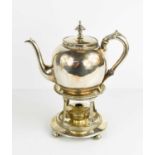 A 19th century Dutch silver bachelors teapot decorated with friezes of pearls together with a