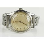 A vintage Rolex Oyster Royal stainless steel wristwatch with expandable strap, Arabic dial, a/f.