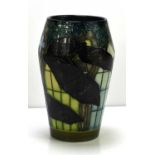 A Dennis China Works pottery vase designed by Sally Tuffin depicting flying bats, limited edition