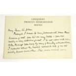 A letter from Prime Minister Ramsey Macdonald to Sir John Foster Fraser, on Chequers headed card,
