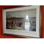 A 19th century print titled "The Golfers" engraved by Charles E Wagstaffe, 60cm by 87cm.