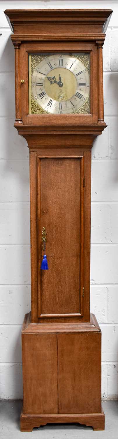 A late 18th century pale oak longcase clock by John Dale, the brass dial having a silvered Roman