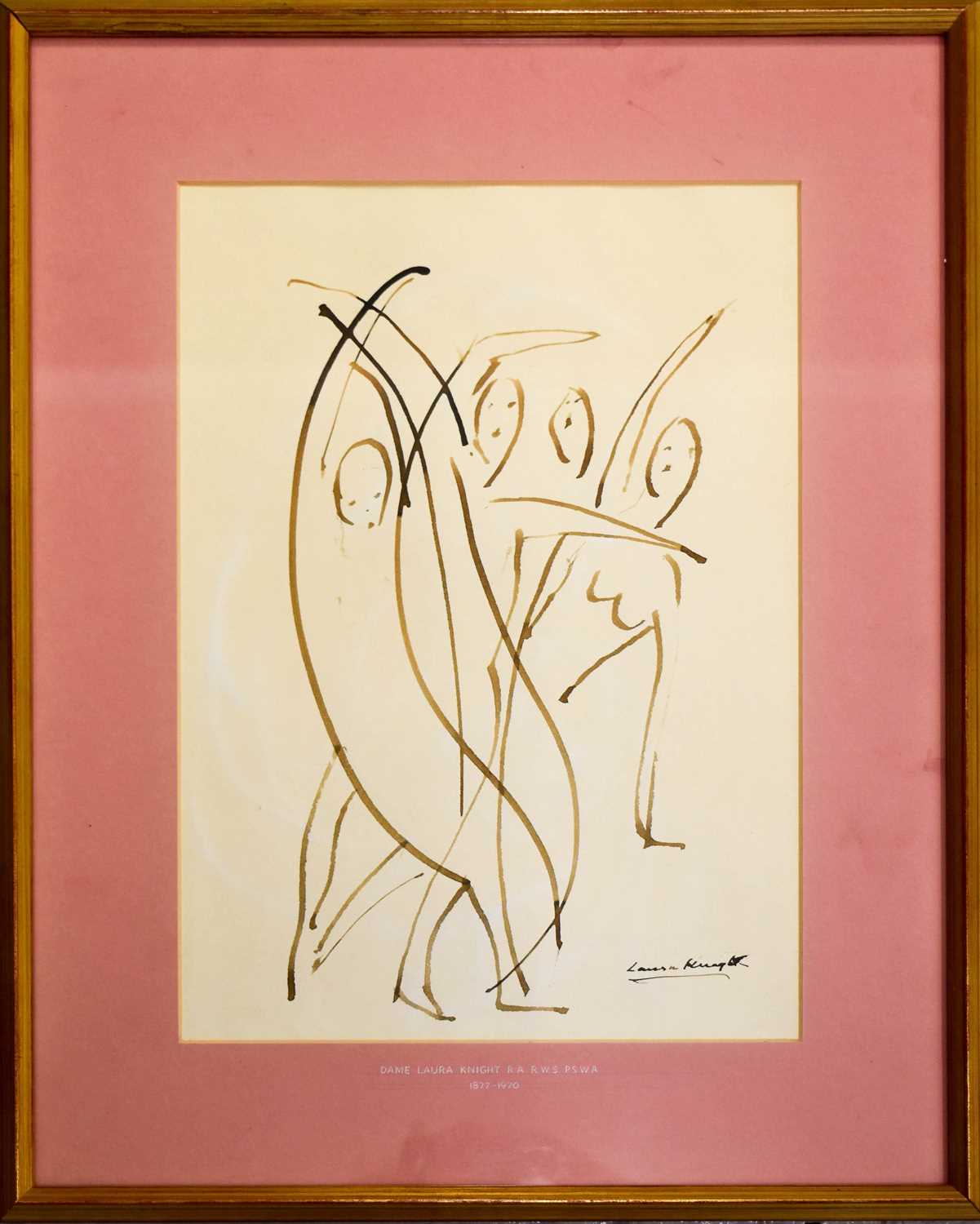 Dame Laura KNIGHT (British, 1877-1970) Dancing Figure Study ink on paper, signed lower right, 33 x - Bild 3 aus 3