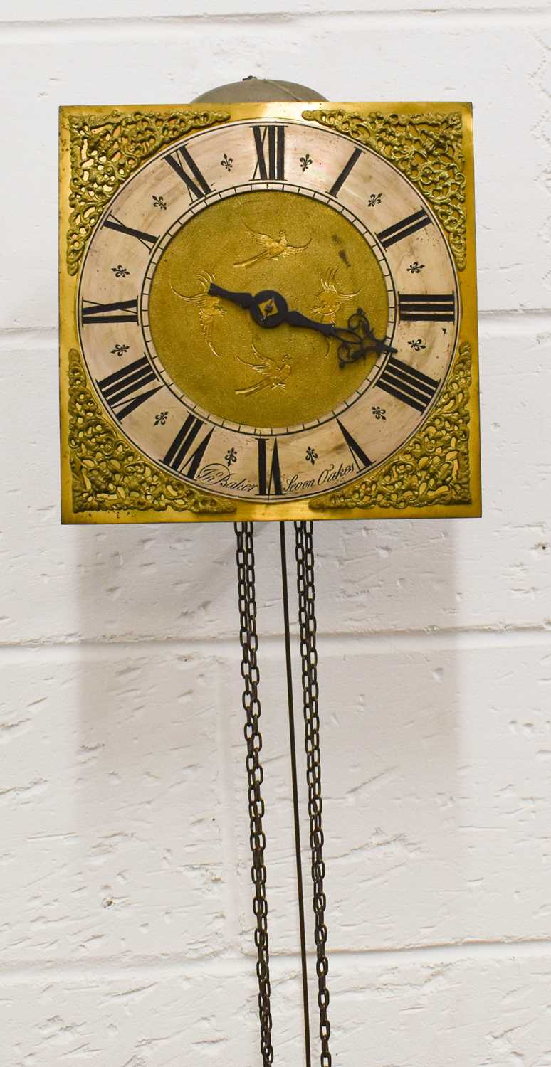 An 18th century John Baker of Sevenoaks hook and spike wall clock, ten inch brass square dial with - Bild 2 aus 10