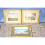 Three watercolours to include a seascape by Jenny McArthur.