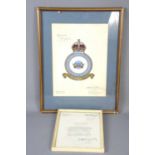 The original grant of the badge for The Inspectorate of Recruiting, of the Royal Air Force, hand-