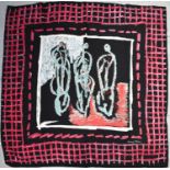 Henry Moore (British 1898-1986) for Ascher Ltd, Three Standing Figures rayan scarf, circa 1944, 86