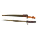 A WWI Remington M1917 bayonet with scabbard, the blade dated 1918 Remington, blade length 43cm.