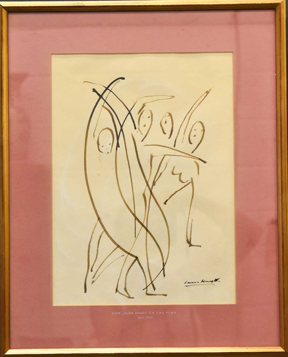 Dame Laura KNIGHT (British, 1877-1970) Dancing Figure Study ink on paper, signed lower right, 33 x